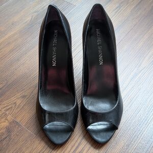 Michael Shannon Black Peep Toe Heels